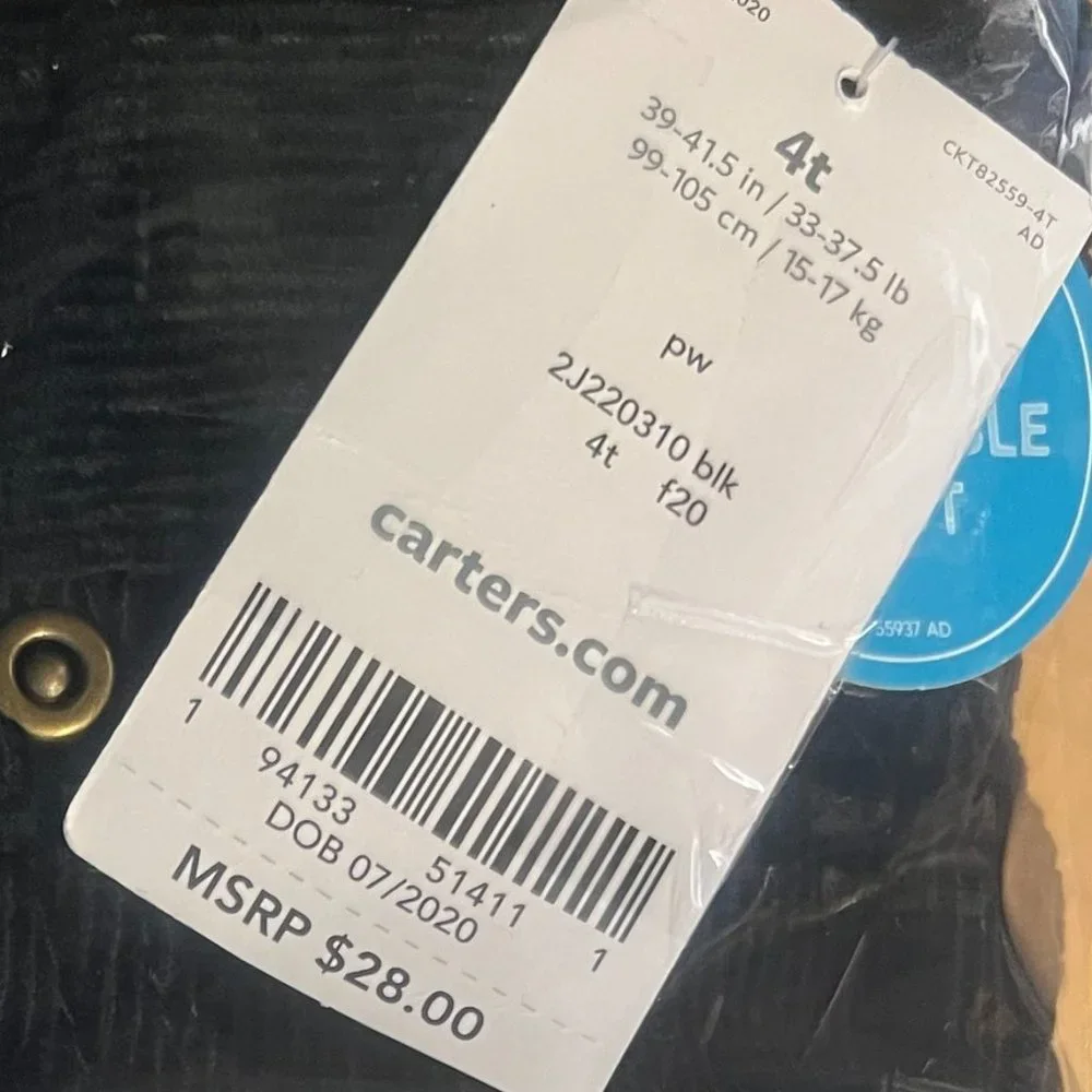 NWT! Carter´s Boy Trousers‎  Pants Black Size